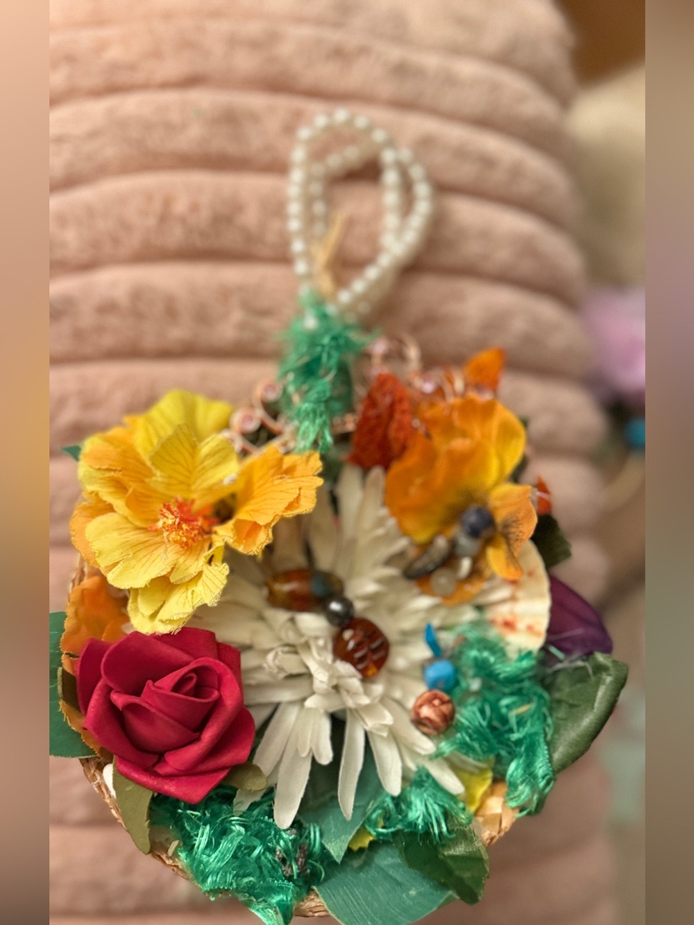 Handmade Floral Wall Hanging in Multicolor